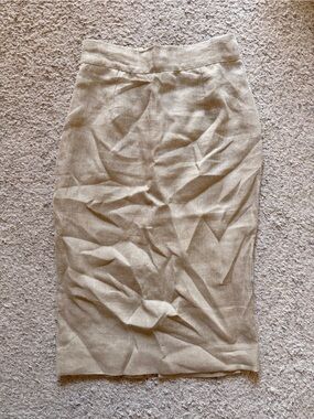 Mikoh Elsie Beige Midi Pencil Skirt